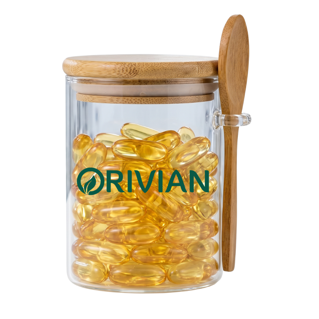 Frasco de vidrio tapa de bamboo